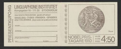 Sweden - 1970 -  Winners of the 1910 Nobel Prize - Complete Booklets