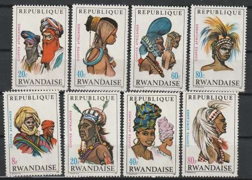 Rwanda - 1969 - African Headdresses