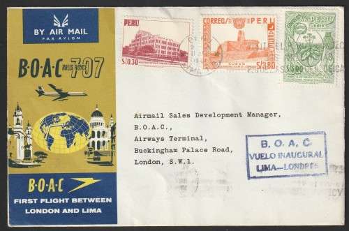 Great Britain Flight Covers - 1961 - London to Lima BOAC