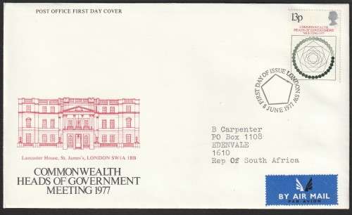 Great Britain - 1977 - FDC - Summit Conference of Commonwealth Heads of Government
