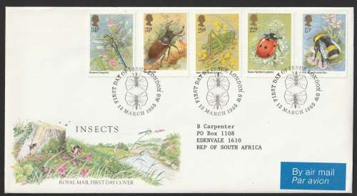 Great Britain QE II - 1985 - FDC - Insects