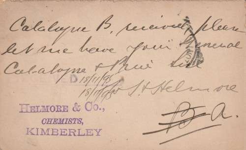 COGH Cape of Good Hope Queen Victoria - 1895 - PostCard Postal Stationery Downrated