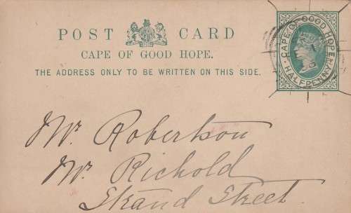 COGH Cape of Good Hope Queen Victoria - 189? - PostCard Postal Stationery