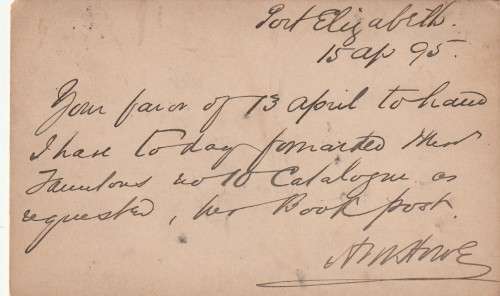 COGH Cape of Good Hope Queen Victoria - 1895 - PostCard Postal Stationery Port Elizabeth
