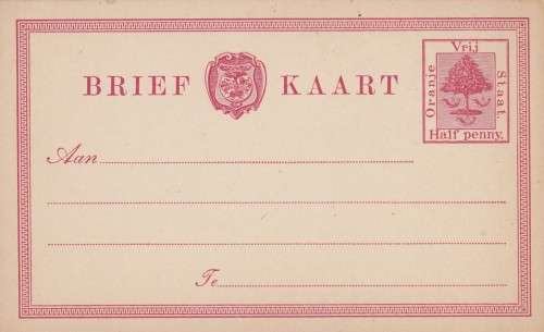 ORC OFS Orange River Colony - PostCard Postal Stationery Brief Kaart Unused