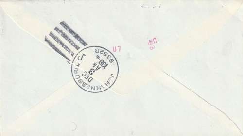 United States of America USA - 1984 - Postmarks Mail Incorrectly routed to Johannesburg California