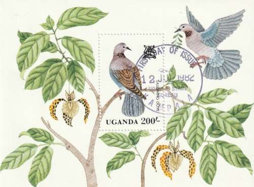 Uganda - 1982 - Souvenir Sheet - Birds Laughing dove