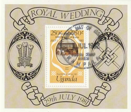 Uganda - 1981 - Souvenir Sheet - 21st Birthday Princess Diana overprinted