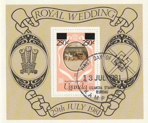 Uganda - 1981 - Souvenir Sheet - Royal Wedding Princess Diana Large Overprint