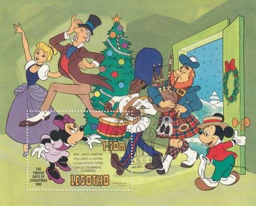 Lesotho - 1982 - Souvenir Sheet - 12 Day of Christmas Disney