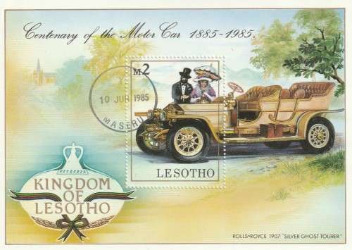 Lesotho - 1985 - Souvenier Sheet - Automobile Centenary Motor Car Rolls-Royce
