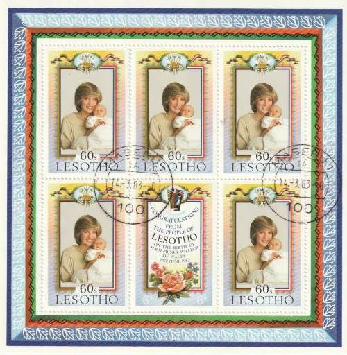 Lesotho - 1983 - Complete Sheet - Princes Diana Prince William Birth