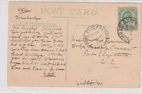 South Africa - 1904 - DeToitspan Road Kimberley - Postcard