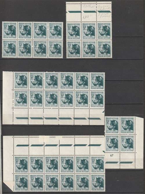 South Africa Union - 1959 to 1961 - Animal Definitive Control and Margin blocks