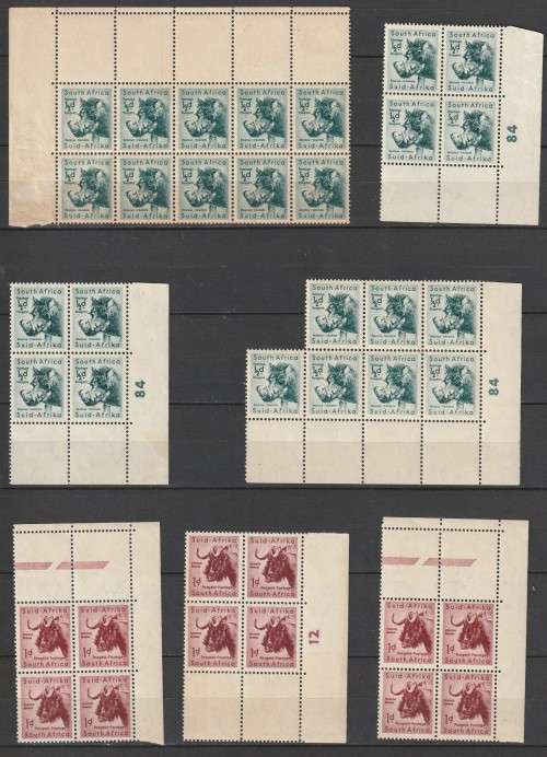 South Africa Union - 1959 to 1961 - Animal Definitive Control and Margin blocks