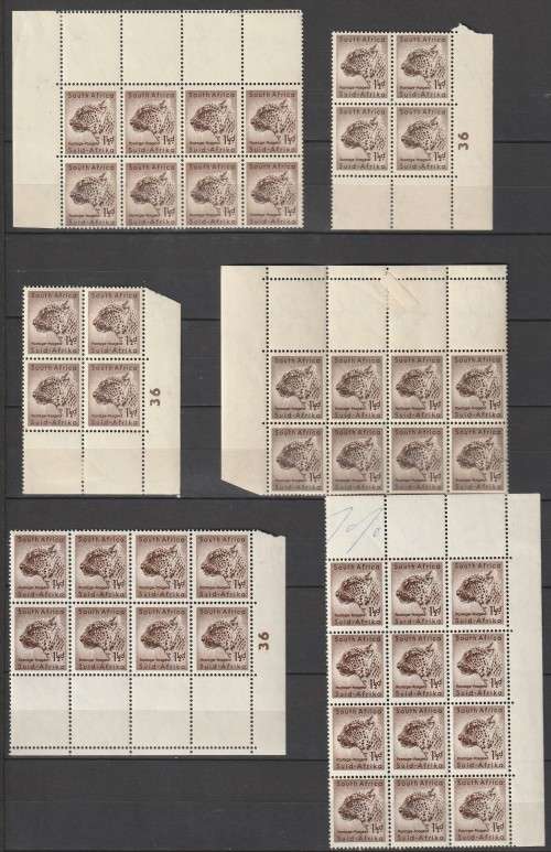 South Africa Union - 1959 to 1961 - Animal Definitive Control and Margin blocks
