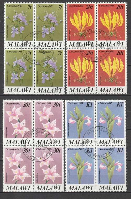 Malawi - 1983  - Christmas Flowers Block of 4