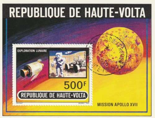 Burkina Faso Haute Volta - 1973 - Apollo 17 moon mission