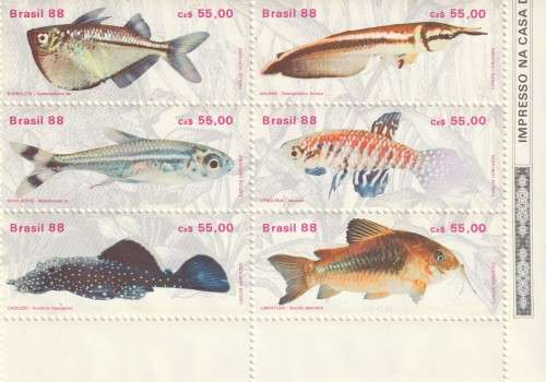 Brazil - 1988 - Fresh Water Fish