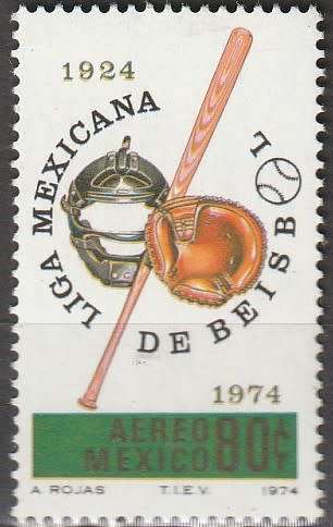 Mexico - 1974 Airmail - Mexican Baseball League 50th anniversary