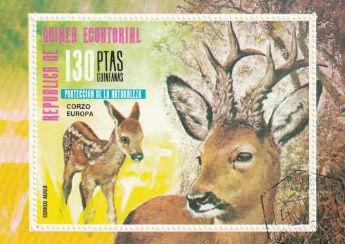 Guinea Guinee Equatorial - Miniature Sheet CTO - Nature Protection 1976 Deer