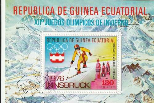 Guinea Guinee Equatorial - Miniature Sheet CTO - Winter Olympics Skiing Innsbruck 1976