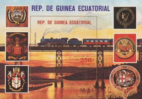 Guinea Guinee Equatorial - Miniature Sheet CTO - Trains Locomotives
