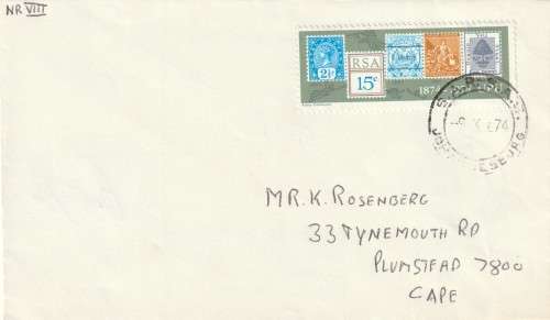 South Africa RSA - 1974 - FDC UPU South African Railways Station Postmark Johannesburg SAR