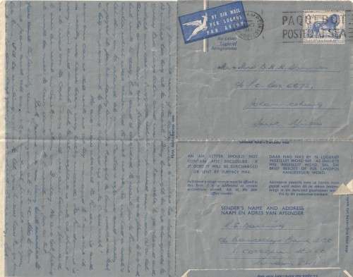 South Africa Union Aerogramme Air Letter Lugbrief - 1960 - Paquebot Posted at Sea Southampton