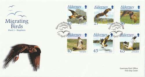 Alderney Guernsey FDC - 2002 - Birds of Prey