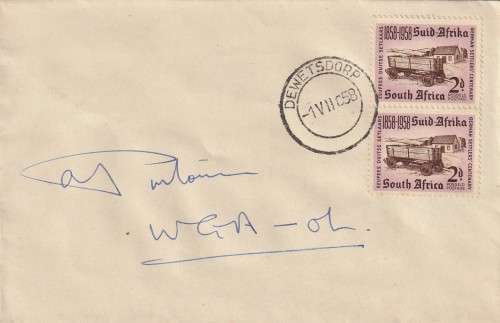 South Africa Union FDC cover - German Settlers centenary Dewetsdorp