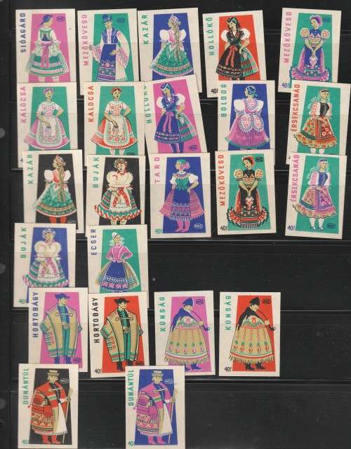 Match Box Labels - MsZ and Seita - Traditional Costumes Europe