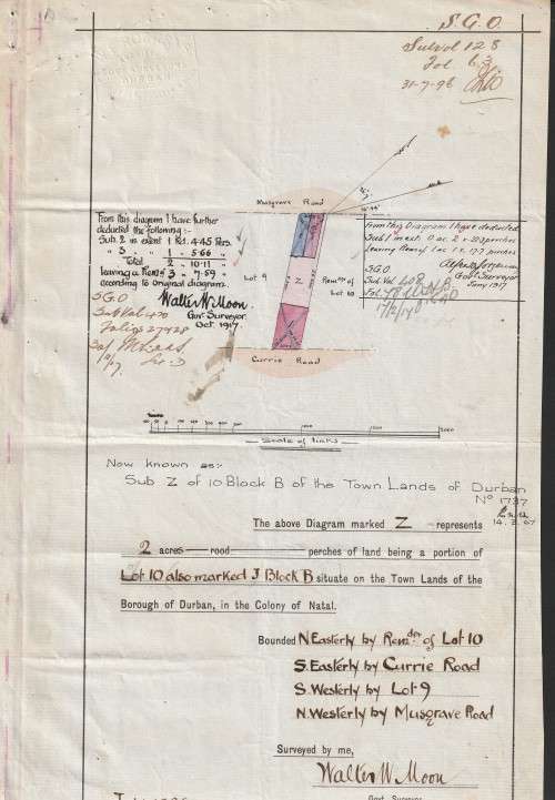 South Africa Union - 1933 - 2Sh Revenue Deed of Servitude with Seal in tact