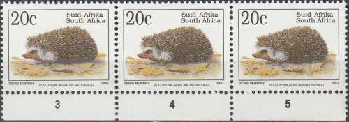 South Africa RSA - 1993 (1997) - Sixth 6th Definitive Endangered Fauna - 20c Hedgehog