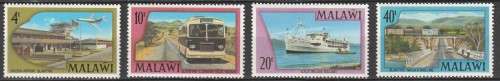 Malawi - 1977 - Transportation Bus Ships Trains Airplane