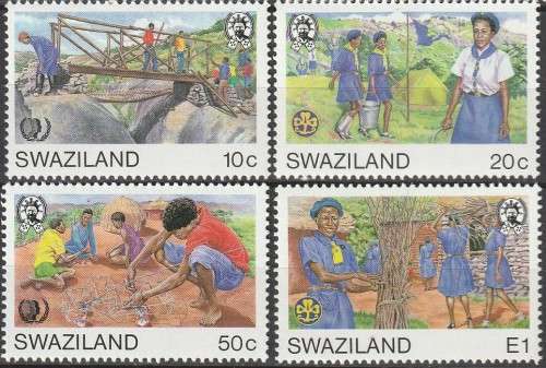 Swaziland - 1985 - International Youth Year IYY Girl Guide Movement Scouts Scouting