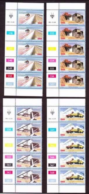 South West Africa SWA (now Namibia) - 1981 - Salt Mining Industry - Complete Set Control Blocks