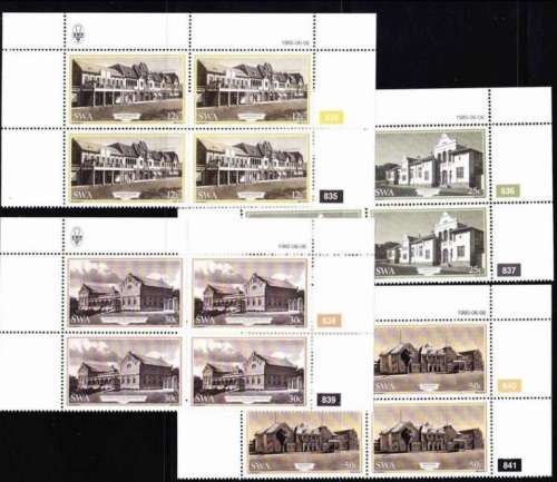 South West Africa SWA - 1985 - Historic Buildings of Windhoek - Complete Set Control Blocks