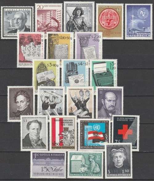 Austria - 1965 - Commemorative Year Set Complete