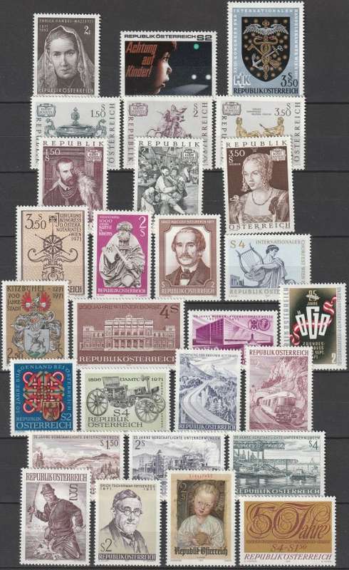 Austria - 1971 - Commemorative Year Set Complete