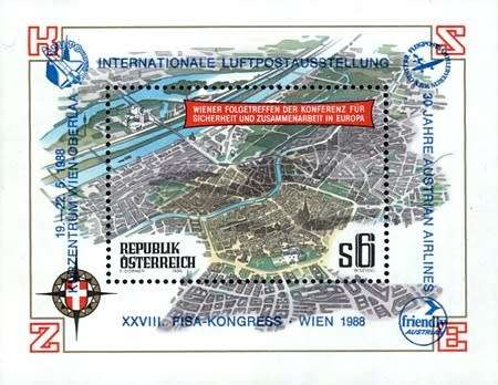 Austria - 1986 - European Security Conference Minisheet Souvenir Sheet