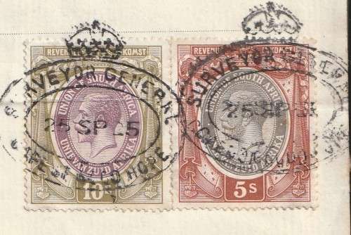 South Africa Union - 1925 - Revenue Usage on Deed of Transfer