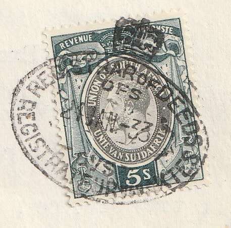 South Africa Union - 1922 1933 - Revenue Usage on Deed of Transfer