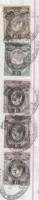 South Africa Union - 1952 - Revenue Usage on Akte van Transport