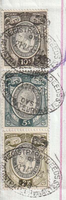 South Africa Union - 1933 - Revenue Usage on Akte van Transport