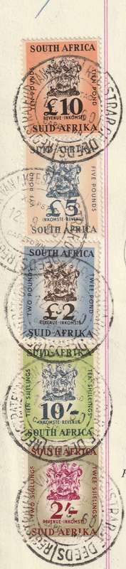 South Africa Union - 1960 - Revenue Usage on Deed of Transfer