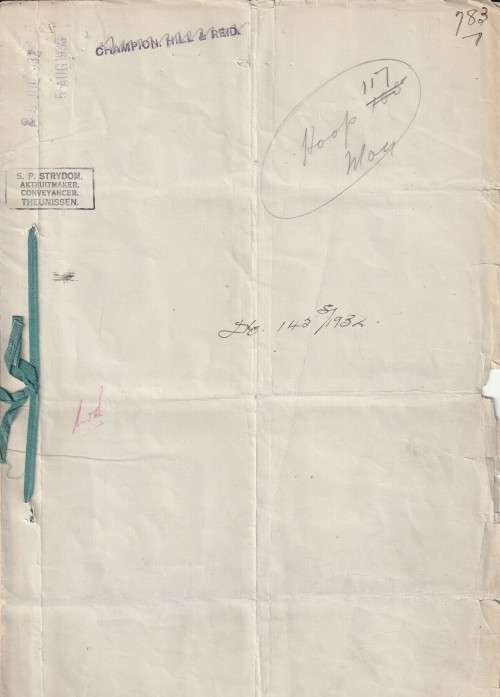 South Africa Union - 1932 - Revenue Usage Native Tax Naturellebelasting Deed of Session of Usufruct