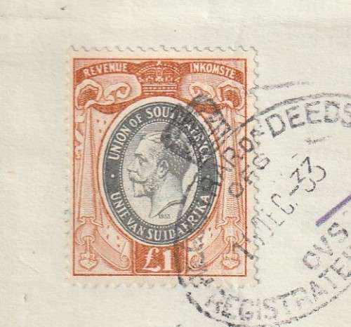 South Africa Union - 1933 - Revenue Usage on Morgage Bond