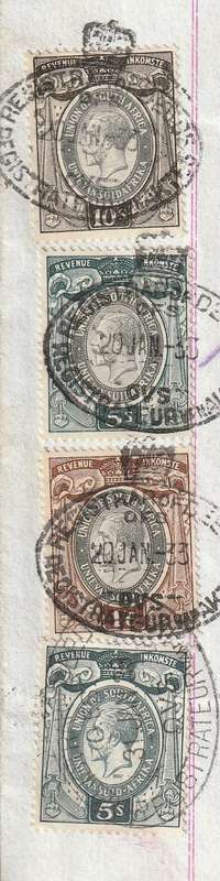 South Africa Union - 1933 - Revenue Usage on Deed of Transfer