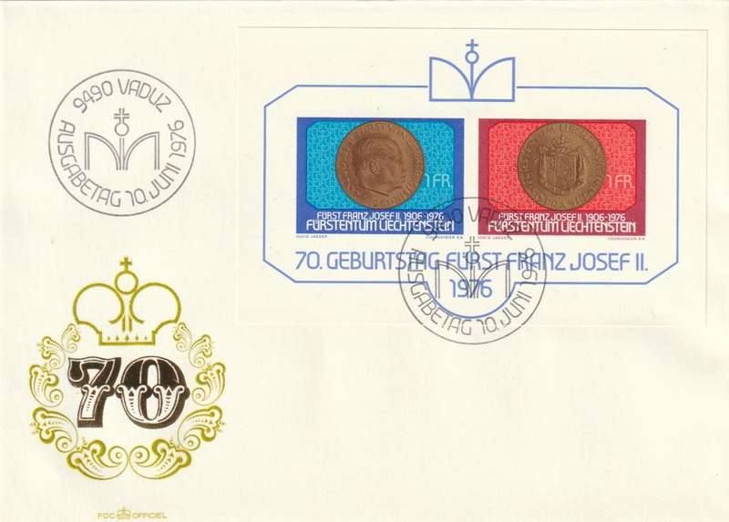 Lichtenstein - 1976 - 70th birthday of Prince Franz Joseph II 50fr-Memorial Coin